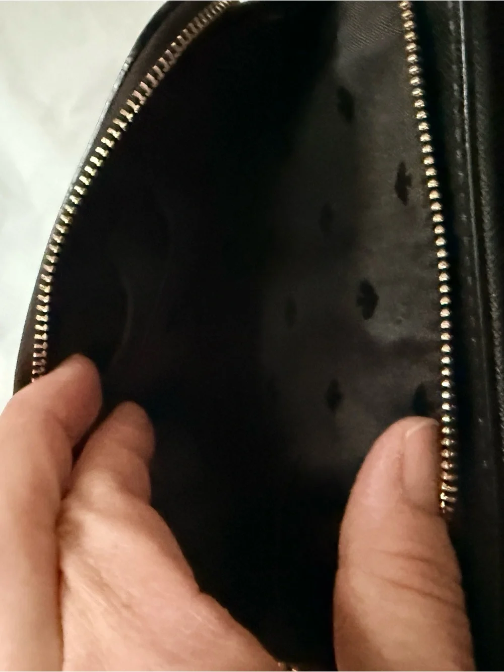 kate spade Black Saffiano cross body bag with Gold Logo